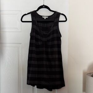 CAbi #818 Black and Gray Striped Tank Top NWOT